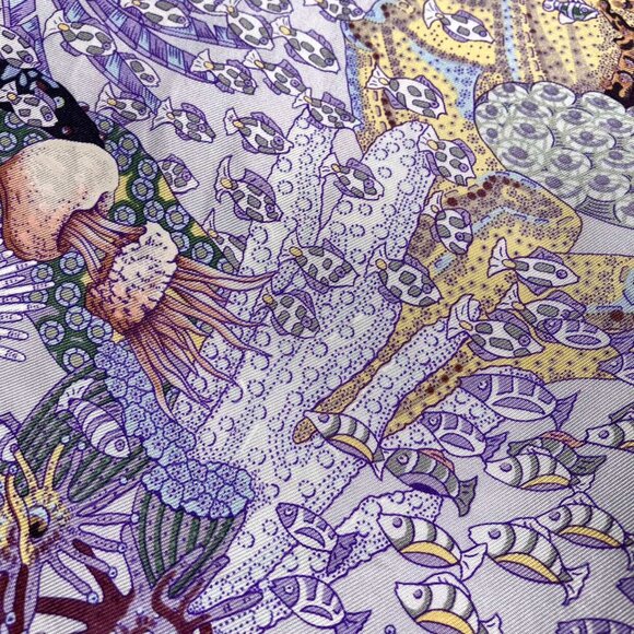 HERMES Paris Seeveless Silk Shirt Top Ocean Print Recontre Oceane Size 38 S NWT - Picture 11 of 16